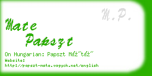 mate papszt business card